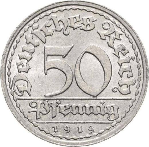 Obverse 50 Pfennig 1919 G -  Coin Value - Germany, Weimar Republic