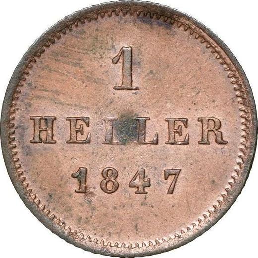 Reverso Heller 1847 - valor de la moneda  - Baviera, Luis I de Baviera