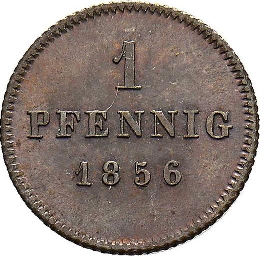Реверс монеты - 1 пфенниг 1856 года - цена  монеты - Бавария, Максимилиан II