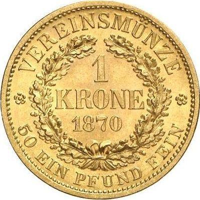 Rewers monety - 1 krone 1870 B - cena złotej monety - Saksonia-Albertyna, Jan