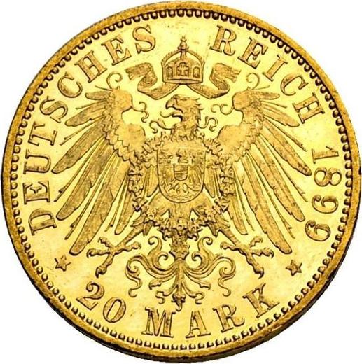 Reverse 20 Mark 1899 A "Prussia" - Germany, German Empire
