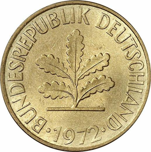 Реверс монеты - 10 пфеннигов 1972 года G - цена  монеты - Германия, ФРГ