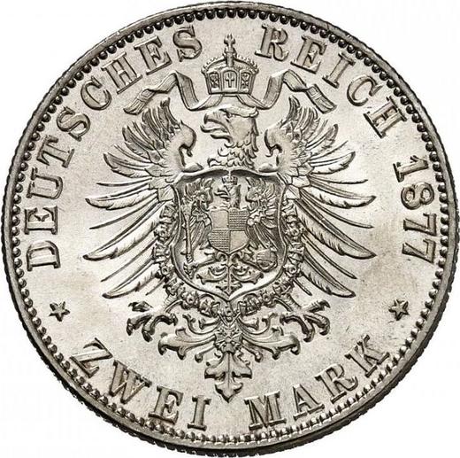 Реверс монеты - 2 марки 1877 года C "Пруссия" - цена серебряной монеты - Германия, Германская Империя