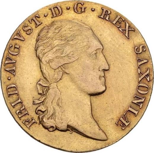 Anverso 5 táleros 1806 S.G.H. - valor de la moneda de oro - Sajonia, Federico Augusto I