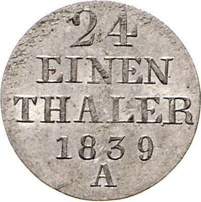 Reverse 1/24 Thaler 1839 A - Silver Coin Value - Hanover, Ernest Augustus