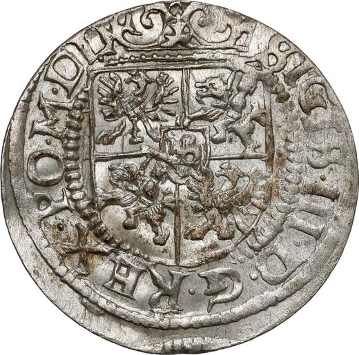 Rewers monety - 1 grosz 1617 "Ryga" - cena srebrnej monety - Polska, Zygmunt III