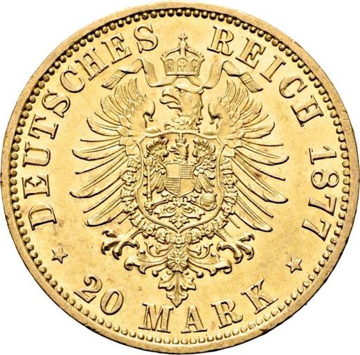 Реверс монеты - 20 марок 1877 года B "Пруссия" - цена золотой монеты - Германия, Германская Империя