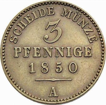 Реверс монеты - 3 пфеннига 1850 года A - цена  монеты - Пруссия, Фридрих Вильгельм IV