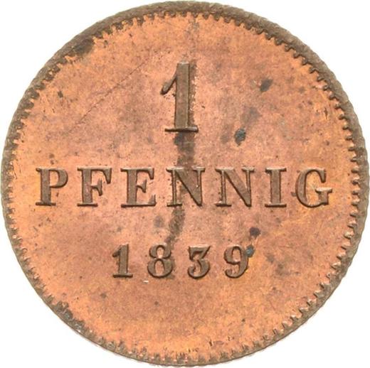 Reverso 1 Pfennig 1839 - valor de la moneda  - Baviera, Luis I