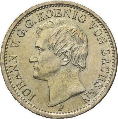 Obverse 1/6 Thaler 1855 F - Silver Coin Value - Saxony, John