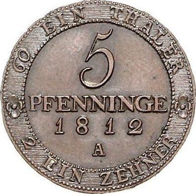 Rewers monety - Próba 5 fenigów 1812 A - cena  monety - Prusy, Fryderyk Wilhelm III