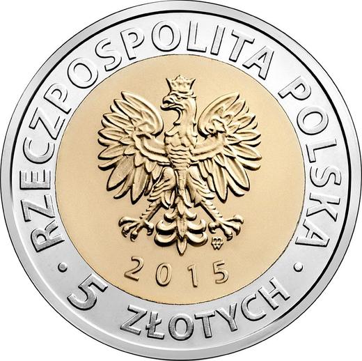 Obverse 5 Zlotych 2015 MW "Bydgoszcz Canal" -  Coin Value - Poland, III Republic after denomination
