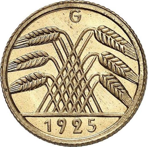 Реверс монеты - 5 рейхспфеннигов 1925 года G - цена  монеты - Германия, Bеймарская республика