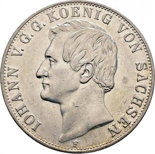 Anverso 2 táleros 1856 F - valor de la moneda de plata - Sajonia, Juan