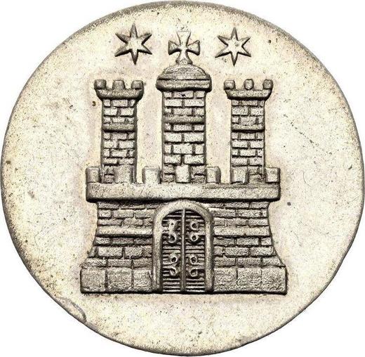 Аверс монеты - 1 шиллинг 1851 года - цена  монеты - Гамбург, Вольный город