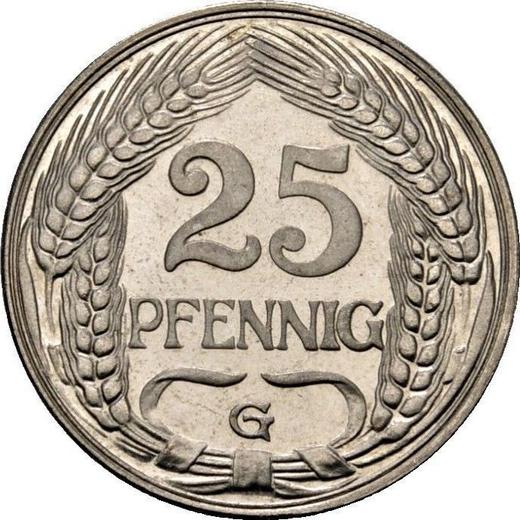Anverso 25 Pfennige 1911 G "Tipo 1909-1912" - valor de la moneda  - Alemania, Imperio alemán