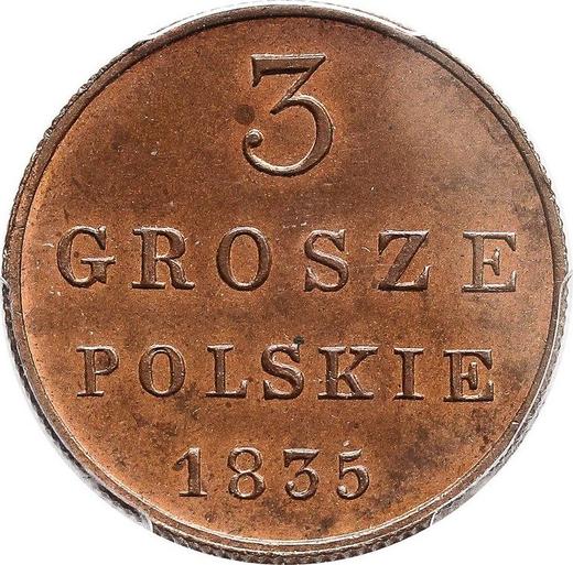 Reverso 3 groszy 1835 IP Reacuñación - valor de la moneda  - Polonia, Zarato de Polonia