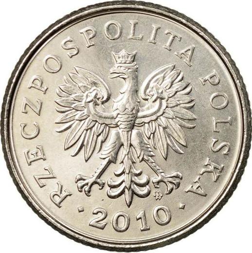Anverso 50 groszy 2010 MW - valor de la moneda  - Polonia, República moderna