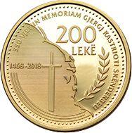 Реверс монеты - 200 леков 2018 года "Скандербег" - цена золотой монеты - Албания, Современная Республика