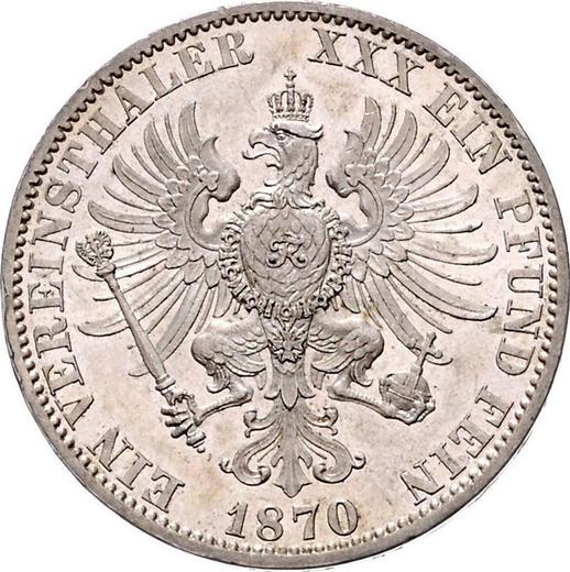 Реверс монеты - Талер 1870 года B - цена серебряной монеты - Пруссия, Вильгельм I