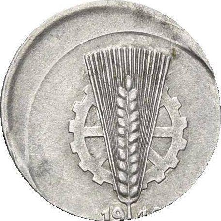 Реверс монеты - 10 пфеннигов 1948-1950 года Смещение штемпеля - цена  монеты - Германия, ГДР