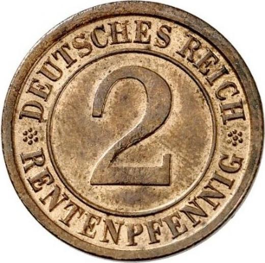 Awers monety - 2 rentenpfennig 1923 J - cena  monety - Niemcy, Republika Weimarska
