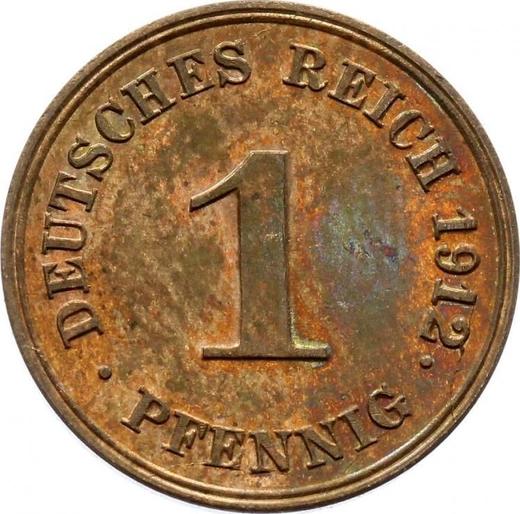 Аверс монеты - 1 пфенниг 1912 года G "Тип 1890-1916" - цена  монеты - Германия, Германская Империя
