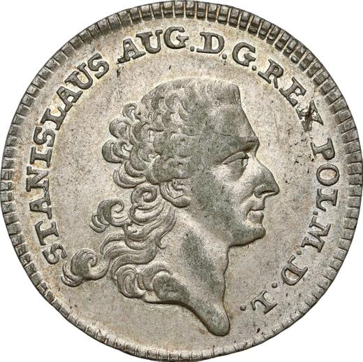 Аверс монеты - Пробный Шестак (6 грошей) 1766 года FS - цена серебряной монеты - Польша, Станислав II Август