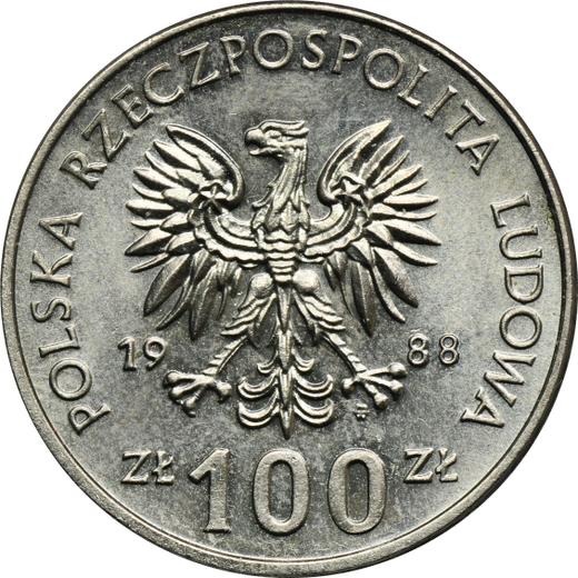 Avers 100 Zlotych 1988 MW SW "Hedwig I. von Polen" Kupfernickel - Münze Wert - Polen, Volksrepublik Polen