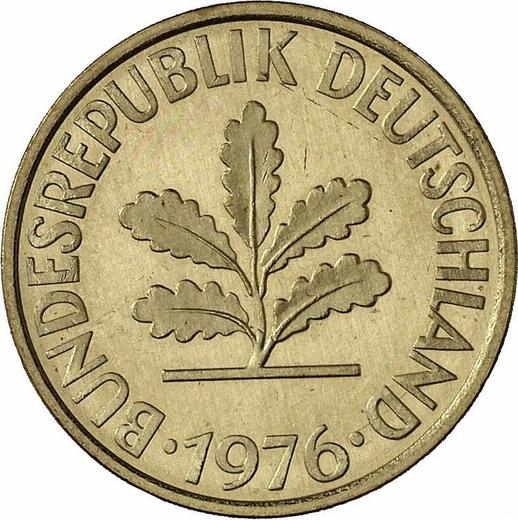 Реверс монеты - 10 пфеннигов 1976 года J - цена  монеты - Германия, ФРГ