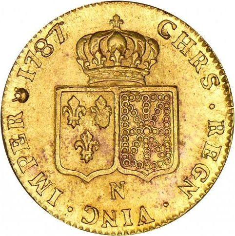 Reverse Double Louis d'Or 1787 N Montpellier - Gold Coin Value - France, Louis XVI
