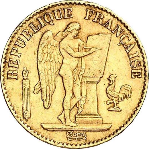 Аверс монеты - 20 франков 1876 года A "Тип 1871-1898" Париж - цена золотой монеты - Франция, Третья республика