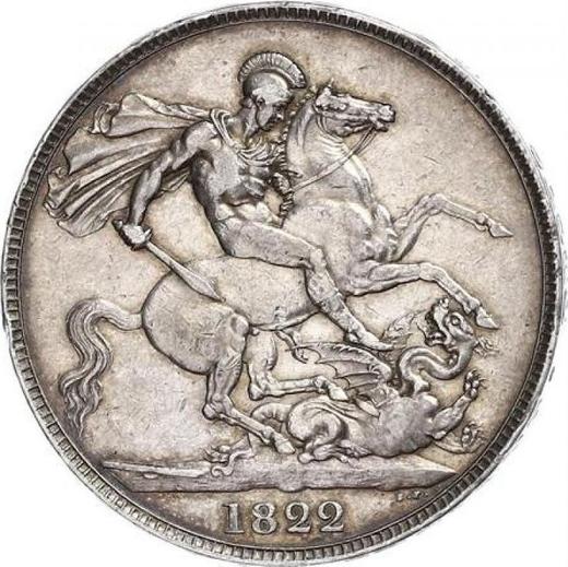 Revers 1 Krone 1822 BP Randschrift "SECUNDO" - Silbermünze Wert - Großbritannien, Georg IV
