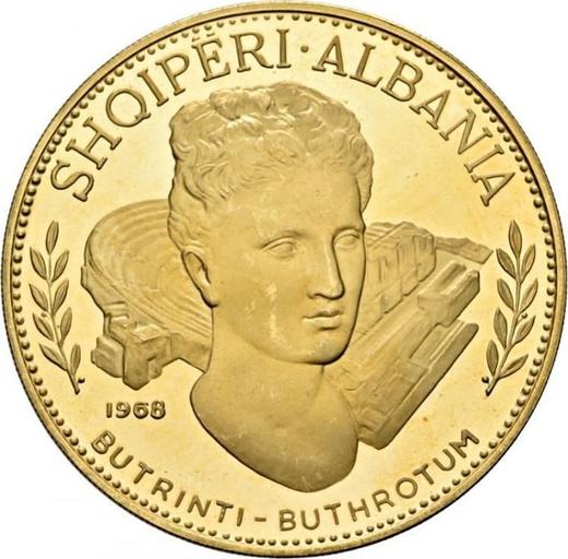 Аверс монеты - 200 леков 1968 года "Бутринти" - цена золотой монеты - Албания, Народная Республика