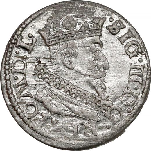 Аверс монеты - 1 грош 1625 года "Литва" - цена серебряной монеты - Польша, Сигизмунд III Ваза