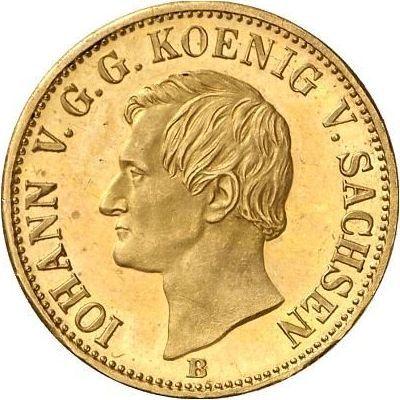 Аверс монеты - 1 крона 1865 года B - цена золотой монеты - Саксония-Альбертина, Иоганн