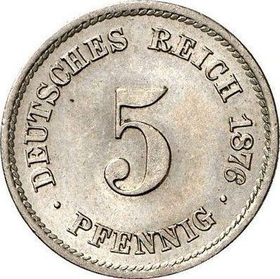 Аверс монеты - 5 пфеннигов 1876 года F "Тип 1874-1889" - цена  монеты - Германия, Германская Империя