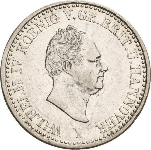 Avers Taler 1834 B "Typ 1834-1837" - Silbermünze Wert - Hannover, Wilhelm IV
