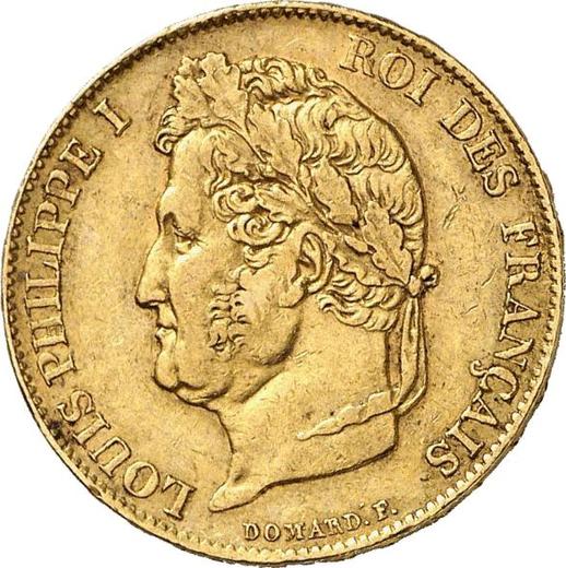 Awers monety - 20 franków 1836 A "Typ 1832-1848" Paryż - cena złotej monety - Francja, Ludwik Filip I