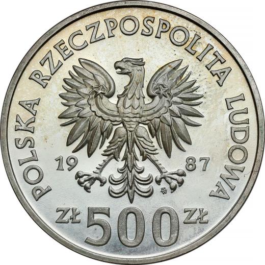 Аверс монеты - Пробные 500 злотых 1987 года MW "Казимир III Великий" Серебро - цена серебряной монеты - Польша, Народная Республика