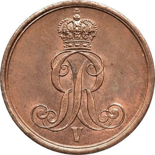 Anverso 1 Pfennig 1856 B - valor de la moneda  - Hannover, Jorge V