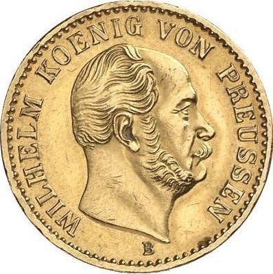 Аверс монеты - 1/2 кроны 1868 года B - цена золотой монеты - Пруссия, Вильгельм I