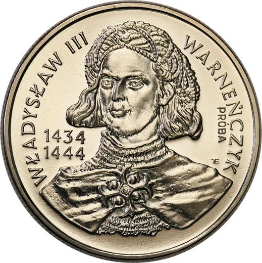 Reverso Pruebas 10000 eslotis 1992 MW ET "Vladislao III Jagellón" Níquel - valor de la moneda  - Polonia, República moderna