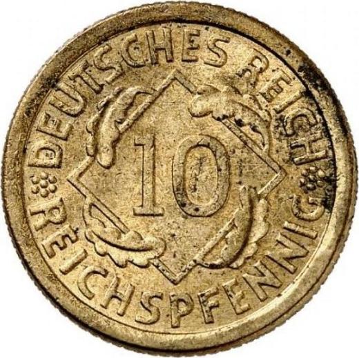 Awers monety - 10 reichspfennig 1924 F - cena  monety - Niemcy, Republika Weimarska