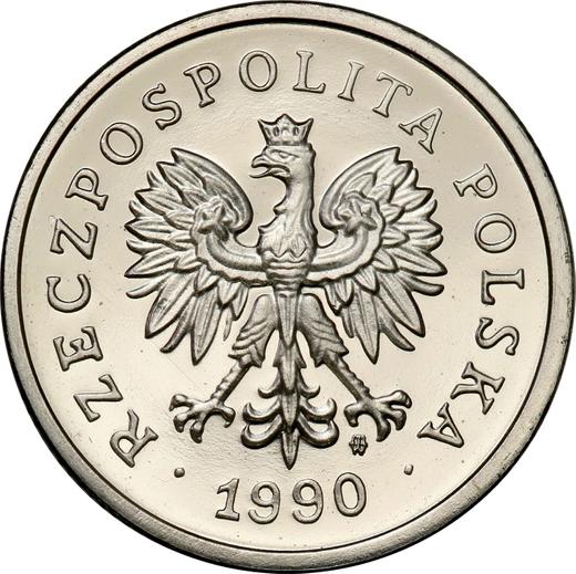 Аверс монеты - Пробные 1 злотый 1990 года Никель - цена  монеты - Польша, III Республика после деноминации