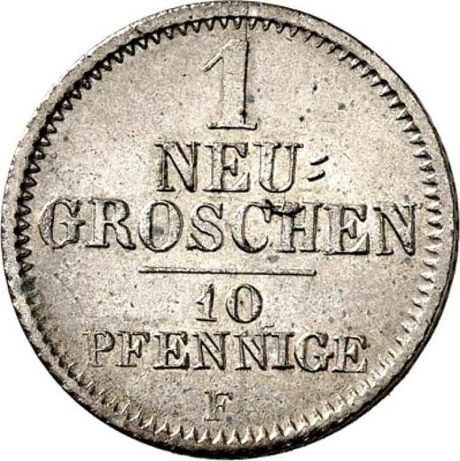 Reverso 1 nuevo grosz 1849 F - valor de la moneda de plata - Sajonia, Federico Augusto II