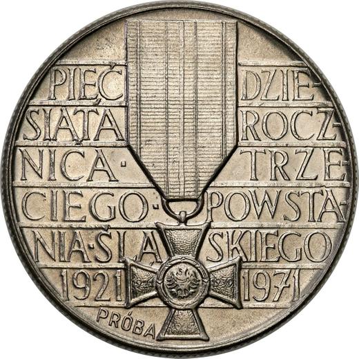 Reverso Pruebas 10 eslotis 1971 MW JJ "50 aniversario del tercer levantamiento de Silesia" Níquel - valor de la moneda  - Polonia, República Popular