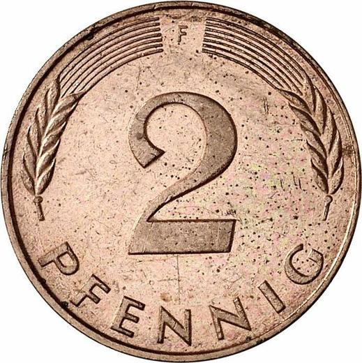 Аверс монеты - 2 пфеннига 1987 года F - цена  монеты - Германия, ФРГ