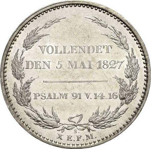 Reverso Tálero 1827 S "La muerte del rey" - valor de la moneda de plata - Sajonia, Federico Augusto I