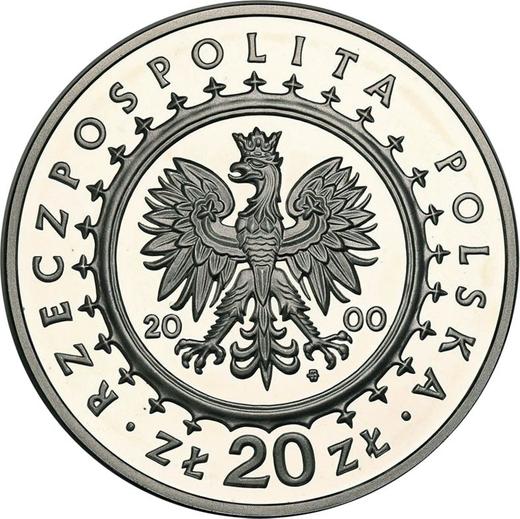 Аверс монеты - 20 злотых 2000 года MW AN "Вилянувский дворец" - цена серебряной монеты - Польша, III Республика после деноминации